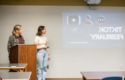 AU students Ellery Reck and Lilly Phillips